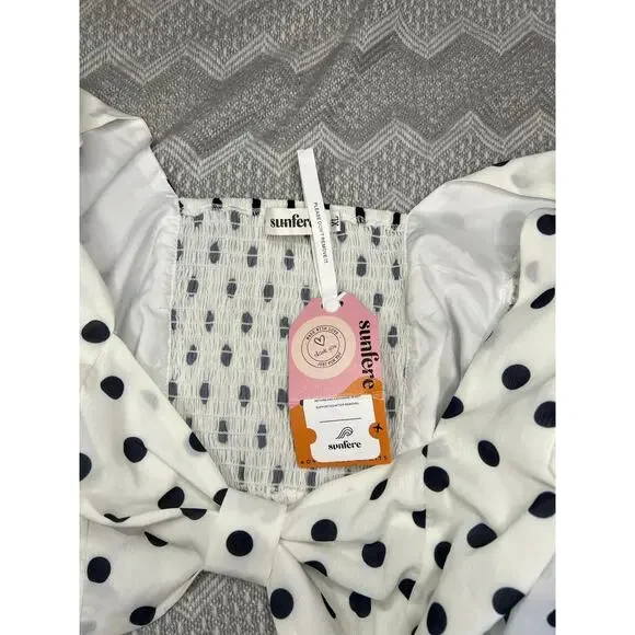 Sunfere Ellie Polka Dot Maxi Skirt Set in White & Black Size XL NWT Going out - Picture 13 of 13